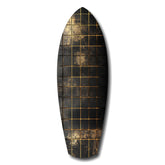 Golden Surf Reflection Glass Wall Art.